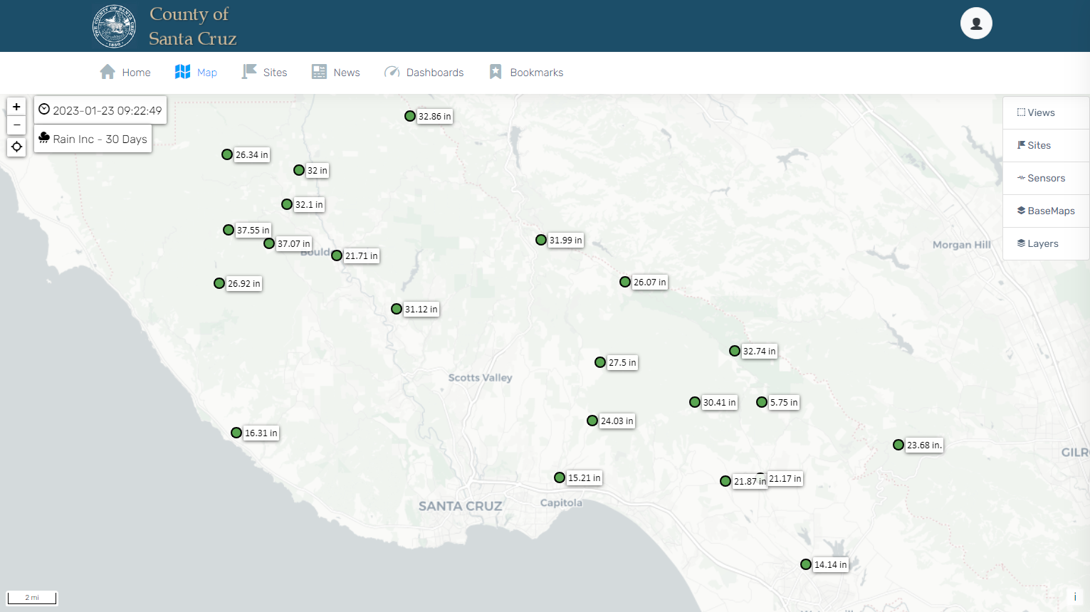 SantaCruzCountyRainfallTotals